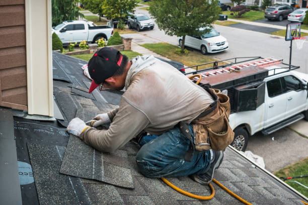 Professional Gutter Installation technician working in Moyock, NC
